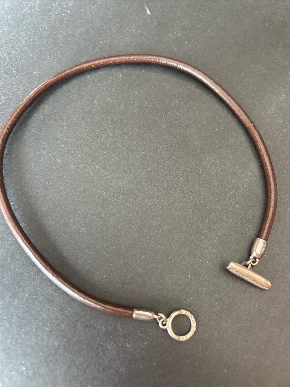Slane & Slane sterling silver and leather necklace